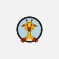 Funny Giraffe Head Character Design. Perfect For Logo, Label, Template and Icon. Royalty Free Stock Photo