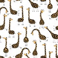 Funny giraffes seamless pattern.