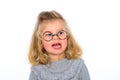 Funny girl with big round glasses Royalty Free Stock Photo