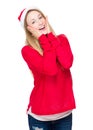 Funny girl with Christmas hat