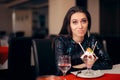 Funny Girl with Fun Dessert at a Party Royalty Free Stock Photo