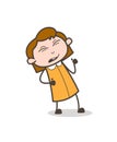 Funny Girl Grimacing Expression Vector