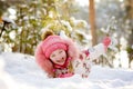 Funny girl having fun in the snow Royalty Free Stock Photo