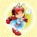 Funny Girl-Ladybug Royalty Free Stock Photo