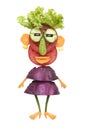 Funny girl made of fresh vegetables