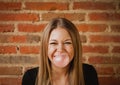 Funny girl making a pomp with a bubble gum Royalty Free Stock Photo