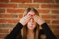 Funny girl making a pomp with a bubble gum Royalty Free Stock Photo