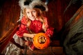 Funny girl in pirate costume Royalty Free Stock Photo