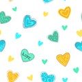 Funny girlish printable texture with cute hearts.