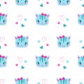 Funny girlish seamless pattern