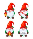 Funny gnome, set of four poses