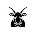 Funny goat black icon, vector sign on isolated background. Funny goat concept symbol, illustration Royalty Free Stock Photo