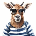 Funny Goat With Glasses: Edgy Watercolor Illustrations By Sebastian Errazuriz