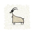 Funny goat, simple sketch for your design