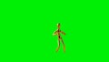 Funny golden mannequin doing mambo side step dance, seamless loop, Green Screen