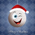 Funny golf ball for Christmas Royalty Free Stock Photo