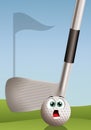 Funny golf ball Royalty Free Stock Photo