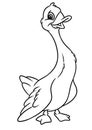 Funny goose animal character cartoon illustration coloring page Royalty Free Stock Photo