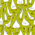 Funny goose family, seamless pattern for your design Royalty Free Stock Photo