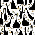 Funny goose family, seamless pattern for your design Royalty Free Stock Photo