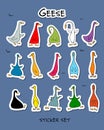 Funny goose, sticker set for your design Royalty Free Stock Photo