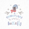 Funny gopher and winter quote. Nursery art.
