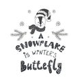 Funny gopher and winter quote. Nursery art. Minimalist scandinavian style.