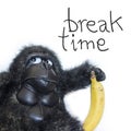 Funny gorilla with banana