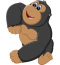 Funny gorilla cartoon Royalty Free Stock Photo