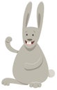 Funny gray rabbit cartoon animal character