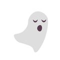 Funny gray yawning ghost on a white background isolated.Bringing wants to sleep and yawns.Vector illustration is great for flat