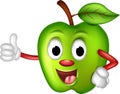 Funny green apple cartoon Royalty Free Stock Photo