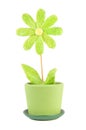 Funny Green Artificial Flower in Ceramic Pot