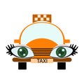 Funny green-eyed taxi