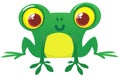 Funny green frog Cartoon character design. Vector illustration isolated Royalty Free Stock Photo