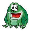 Funny green frog character, cartoon illustration, isolated object on white background, vector Royalty Free Stock Photo