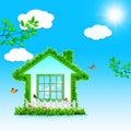 Funny Green House. Royalty Free Stock Photo