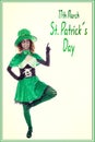 funny green leprechaun showing on text 17th march st. patrickÃÂ´s day