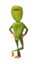 Funny green ninja made of fresh vegetables