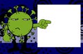 Funny grumpy Corona virus covid cartoon frame picture background
