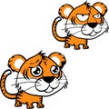 Funny grumpy tiger cartoon kawaii expressions pack