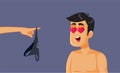 Funny Guy Being Ready for Love Vector Illustration