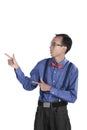 Funny guy pointing something Royalty Free Stock Photo