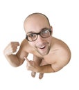 Funny guy showing his muscles Royalty Free Stock Photo