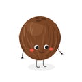 Funny hairy coconut cartoon character vector illustration