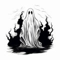 Funny Halloween Ghost Hand-Drawn Charm
