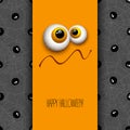 Funny Halloween greeting card monster eyes. Vector