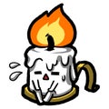 little candle is burning and tiredly