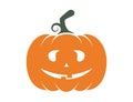 funny halloween pumpkin icon. autumn symbol for web design. isolated vector color image Royalty Free Stock Photo