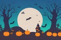 Funny Halloween pumpkin silhouette collection. illustration, dark background, ai generated